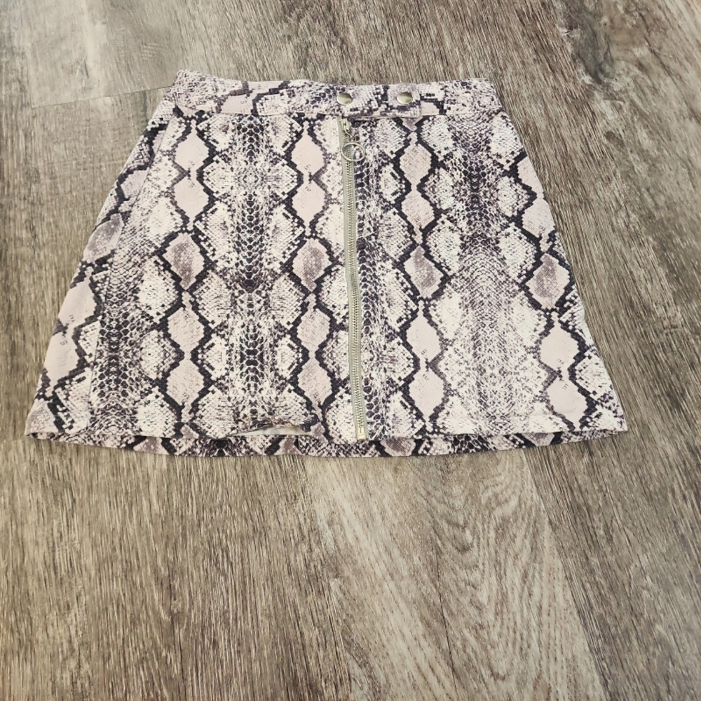 Altar'd State Snake Print Mini Skirt - Black and White